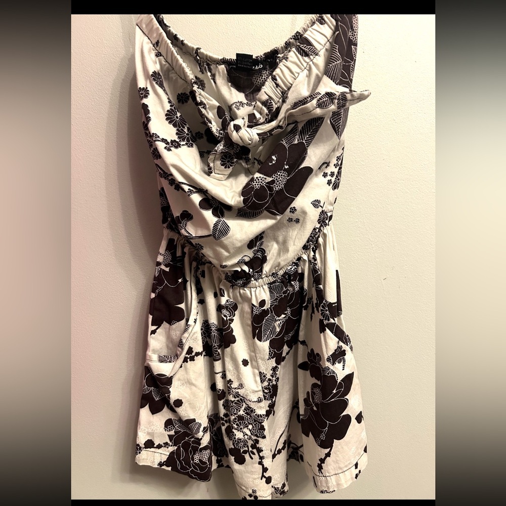 Floral Brown and White Romper